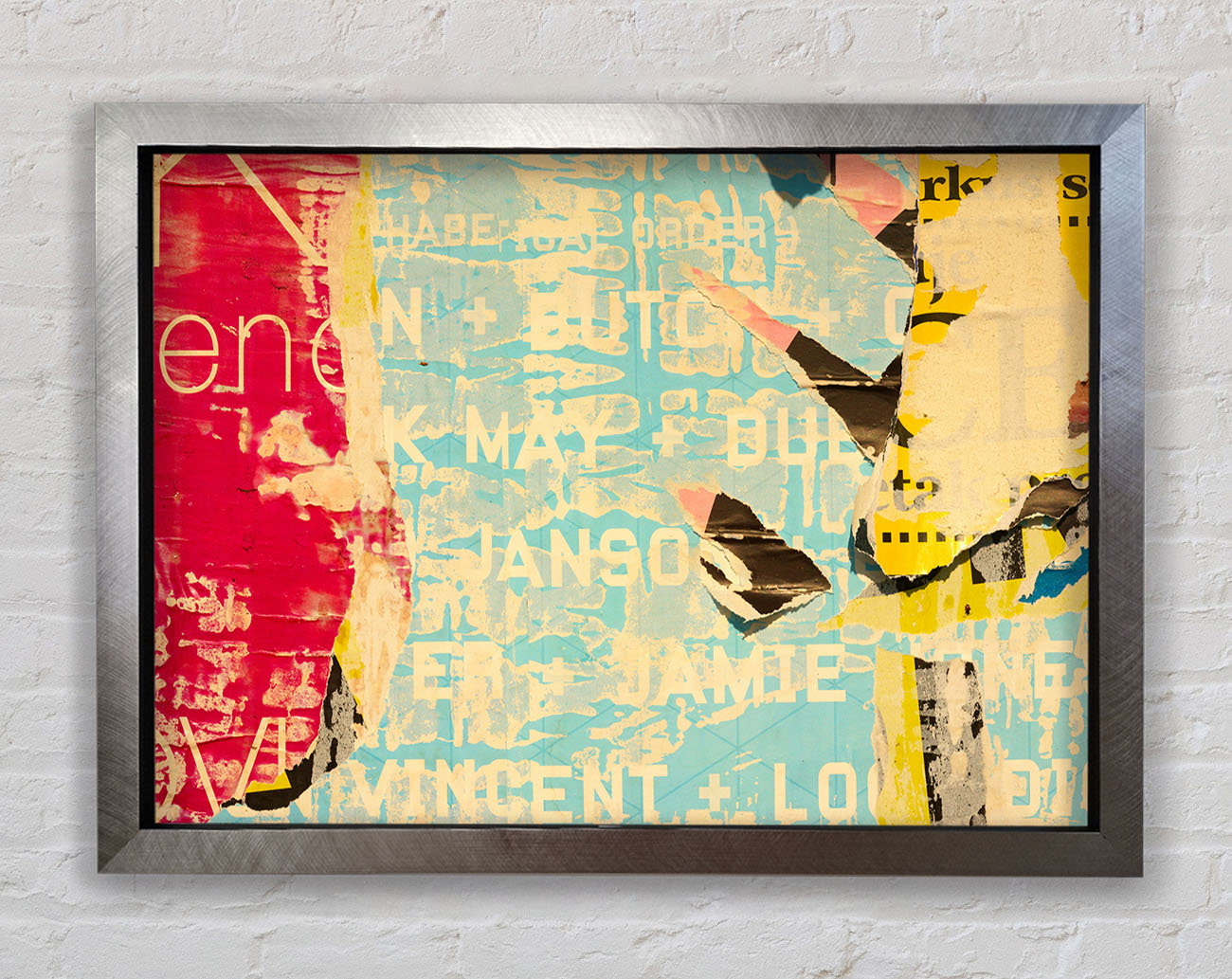 Abstract Textured Text Framed Print