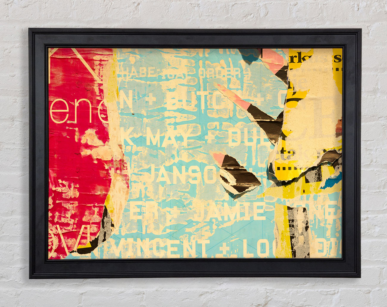 Abstract Textured Text Framed Print