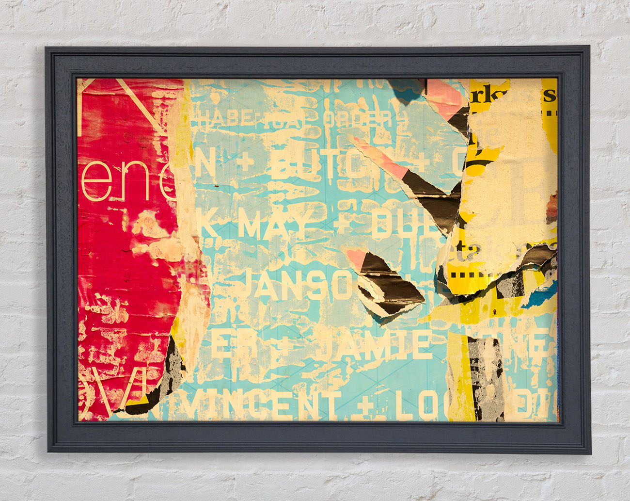 Abstract Textured Text Framed Print