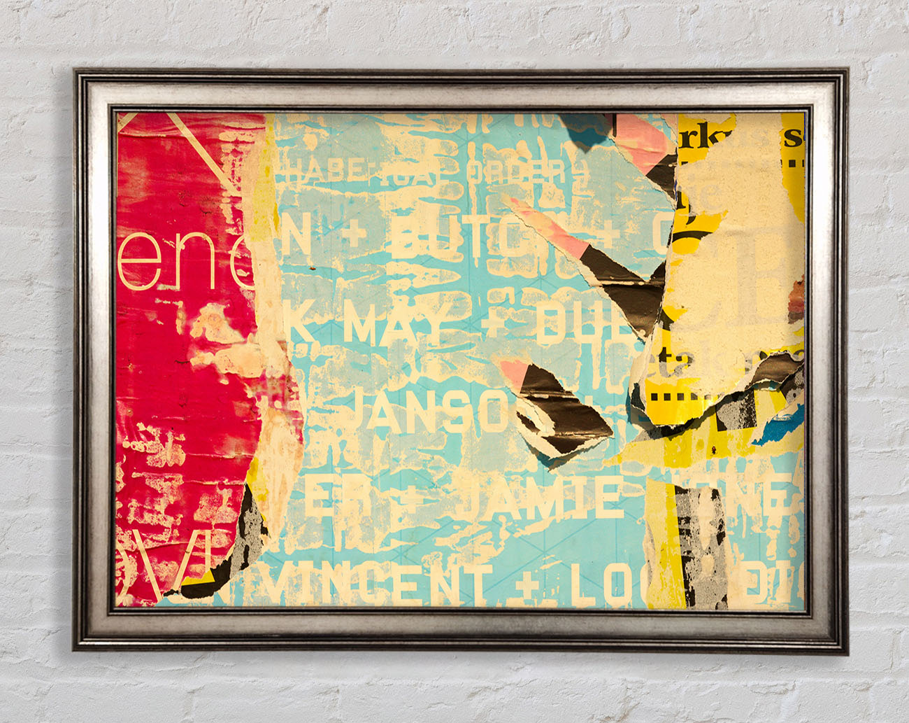 Abstract Textured Text Framed Print