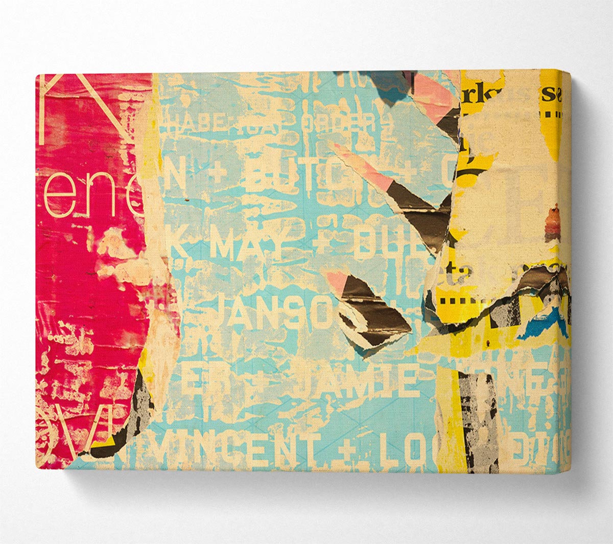 Abstract Textured Text Canvas Art