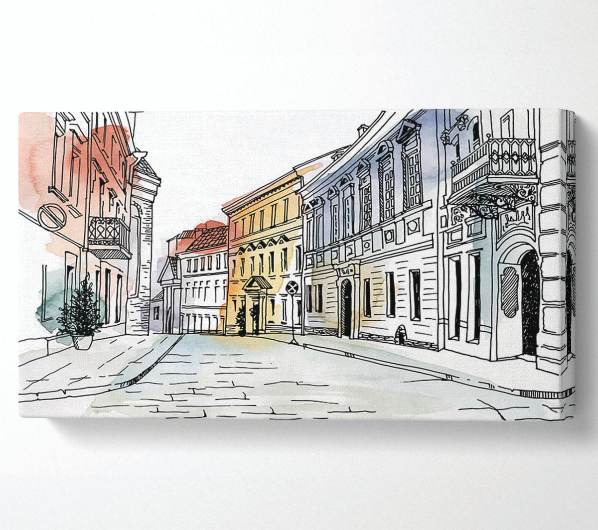 The Streets Of Milan Canvas Wall Art