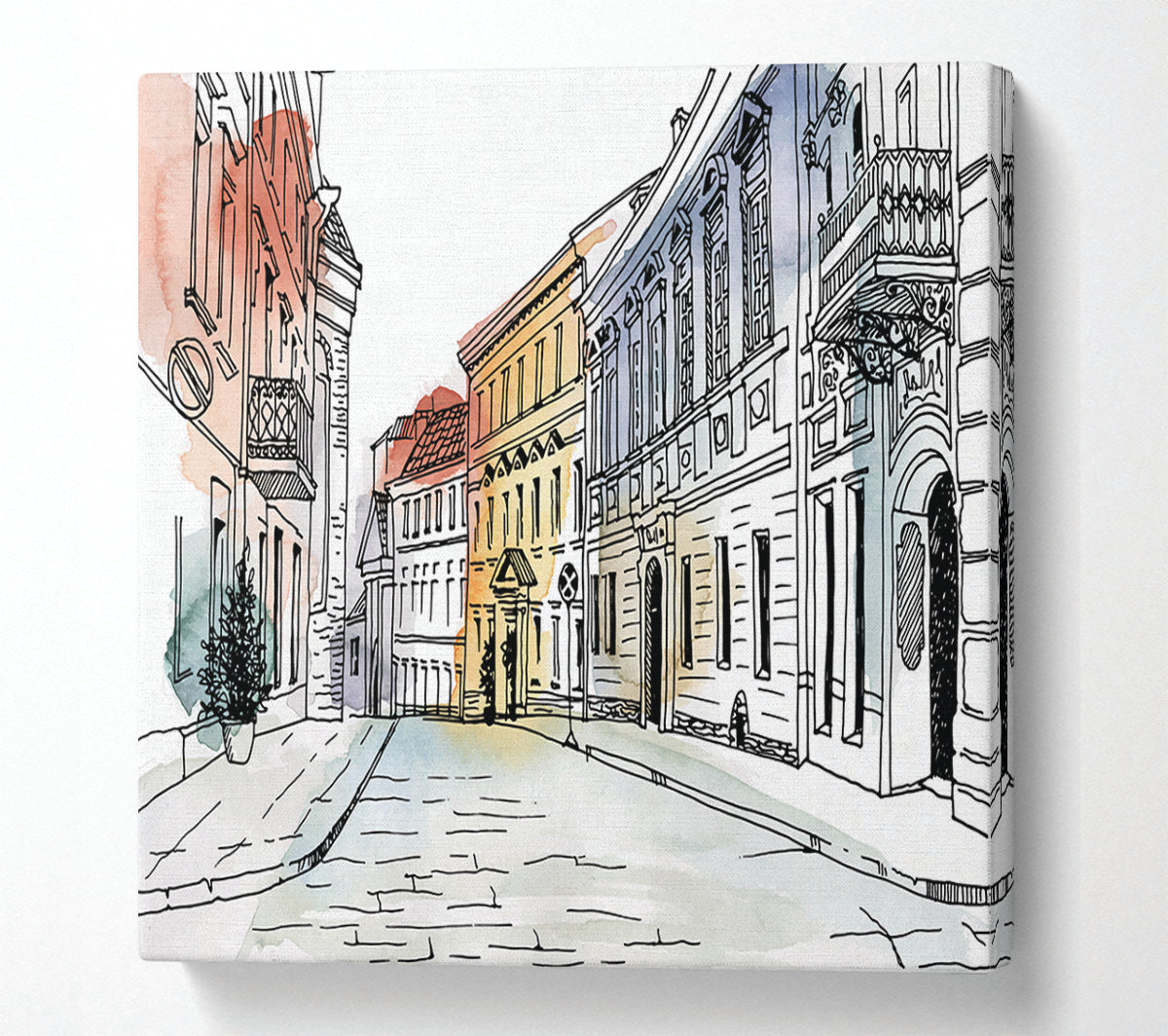 The Streets Of Milan Canvas Wall Art