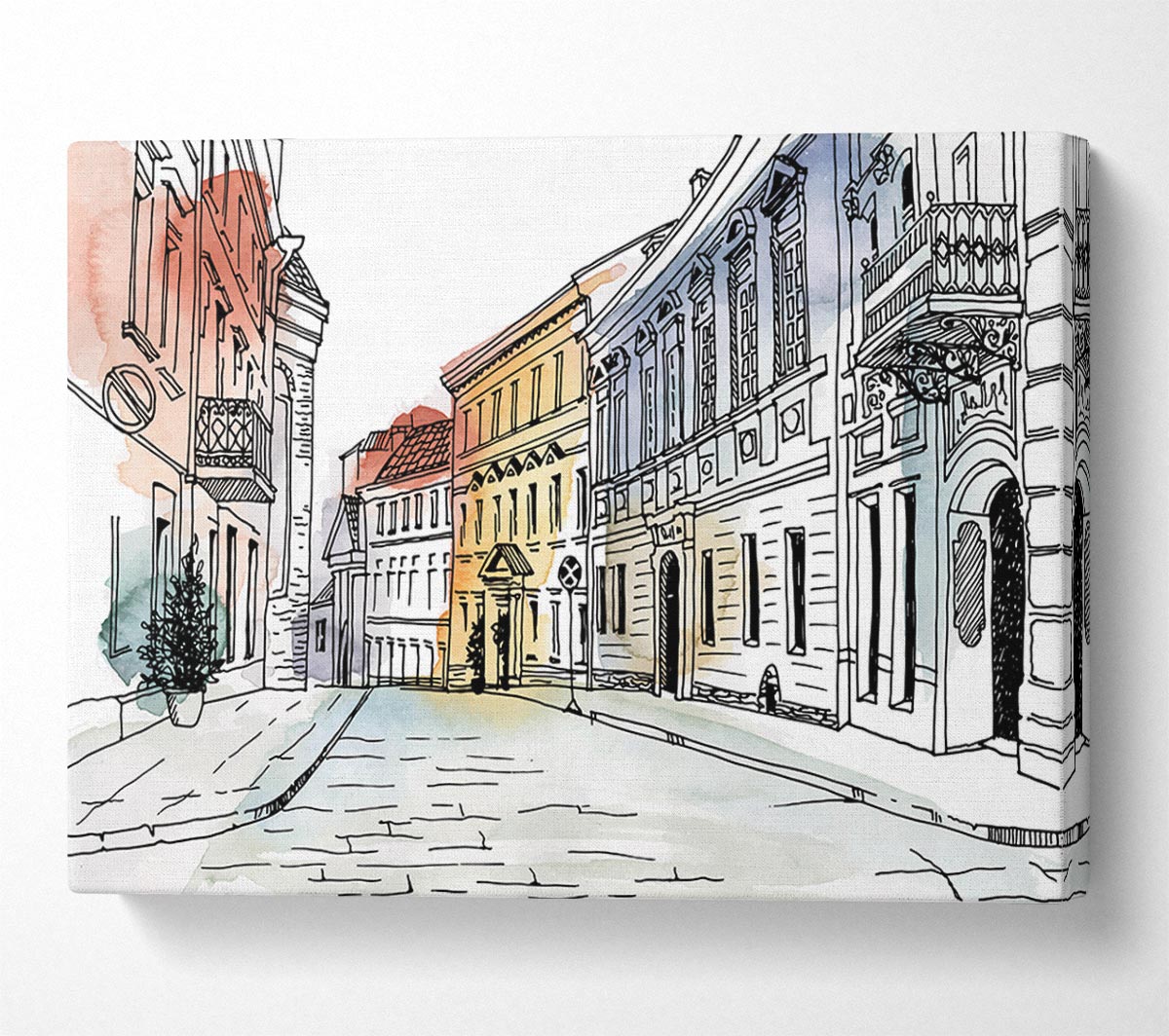 The Streets Of Milan Canvas Wall Art
