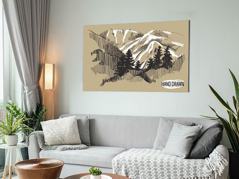 Above The Snowy Cliffs Metal Print
