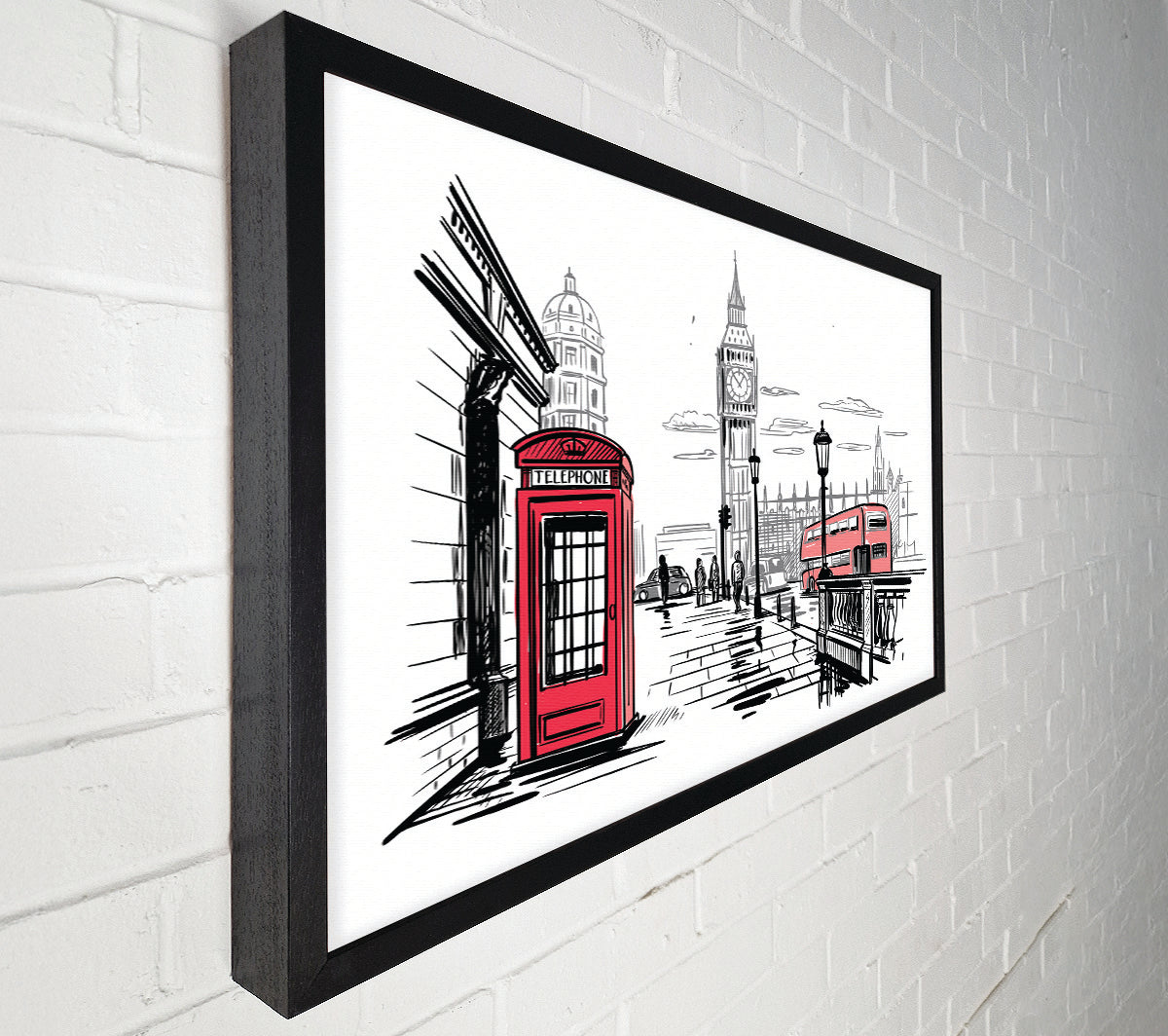 Sketchy London Town Canvas Wall Art