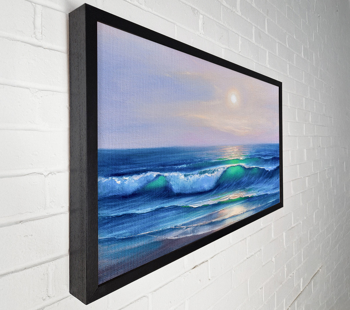 The Waves At Dusk Canvas Wall Art