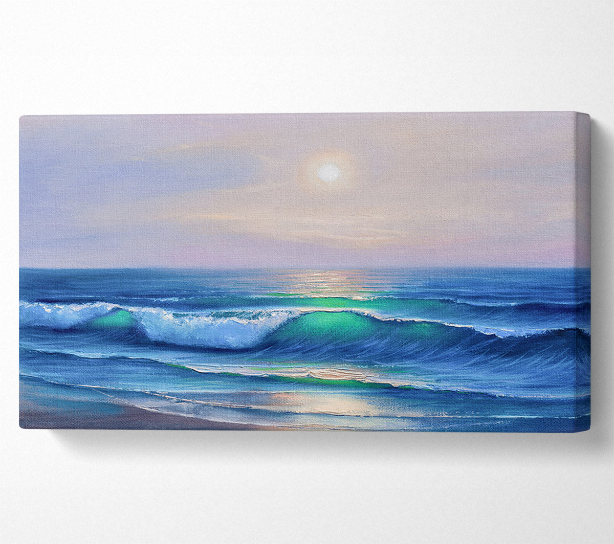 The Waves At Dusk Canvas Wall Art