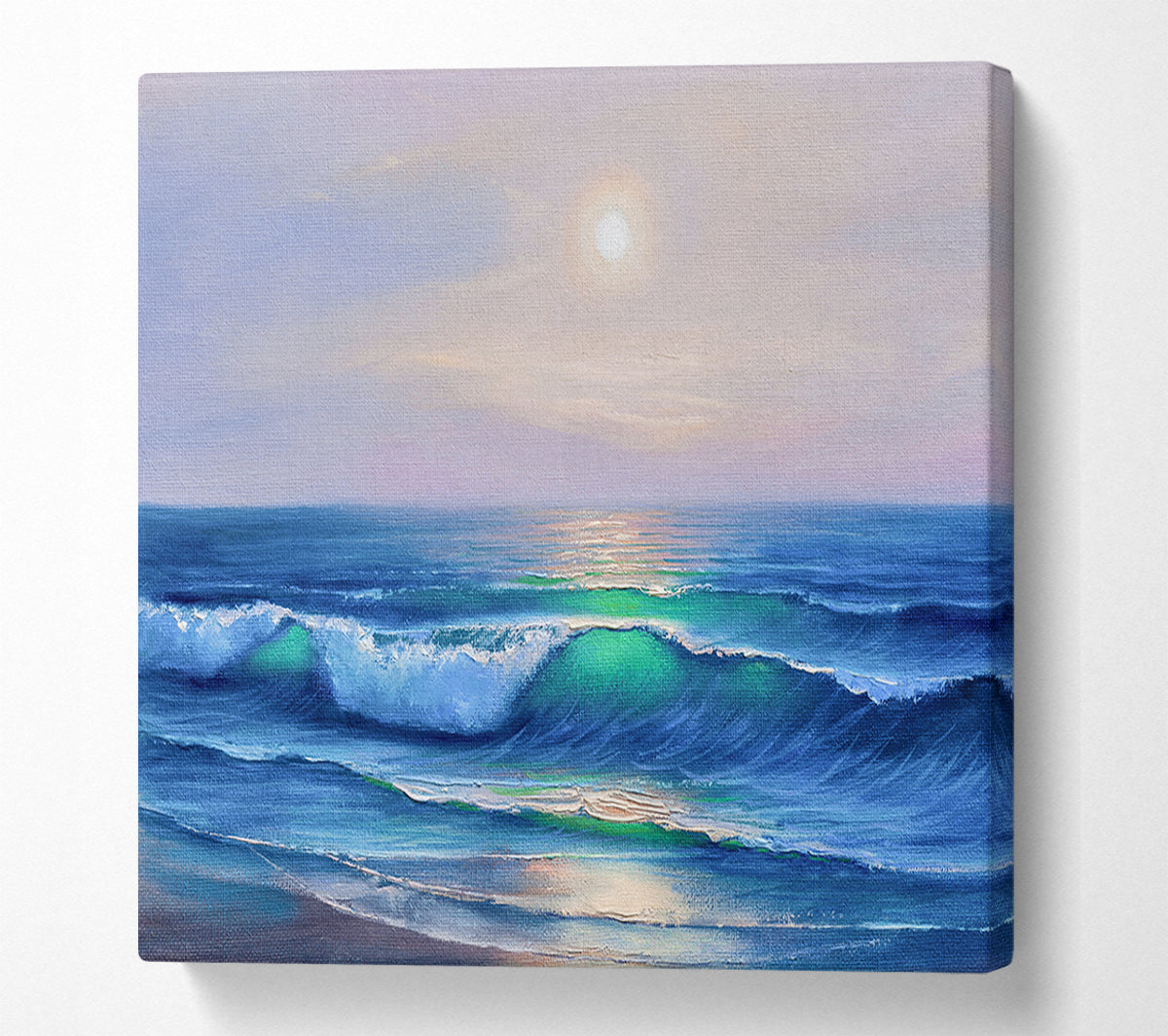 The Waves At Dusk Canvas Wall Art