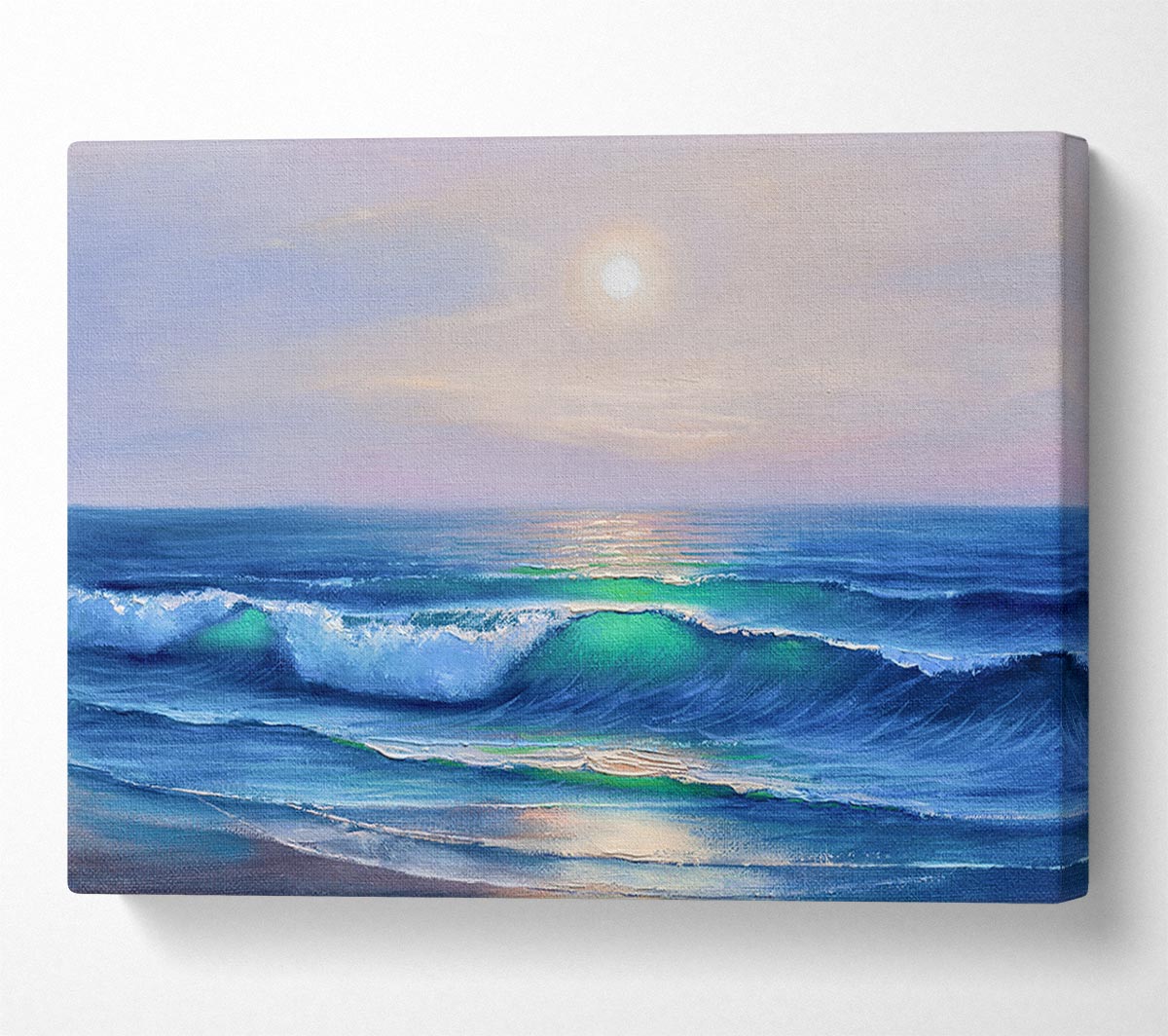 The Waves At Dusk Canvas Wall Art