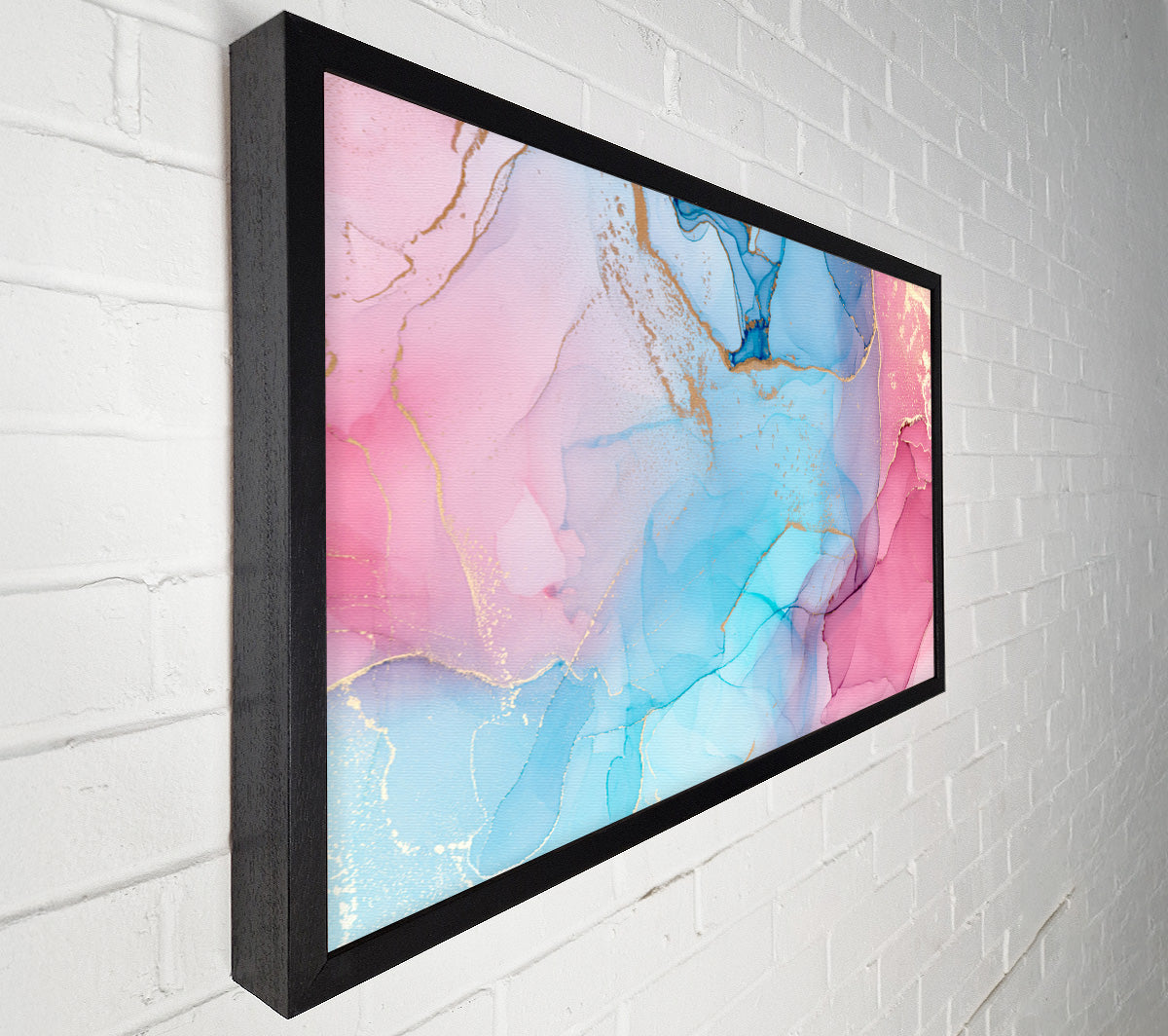 Pink And Blue Fusion Glitter Canvas Wall Art