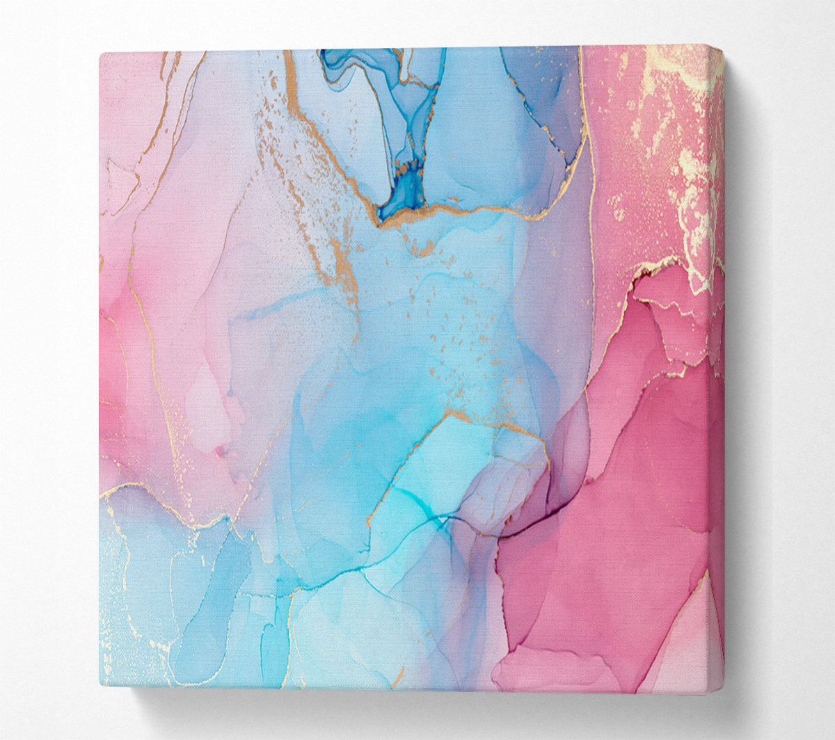 Pink And Blue Fusion Glitter Canvas Wall Art