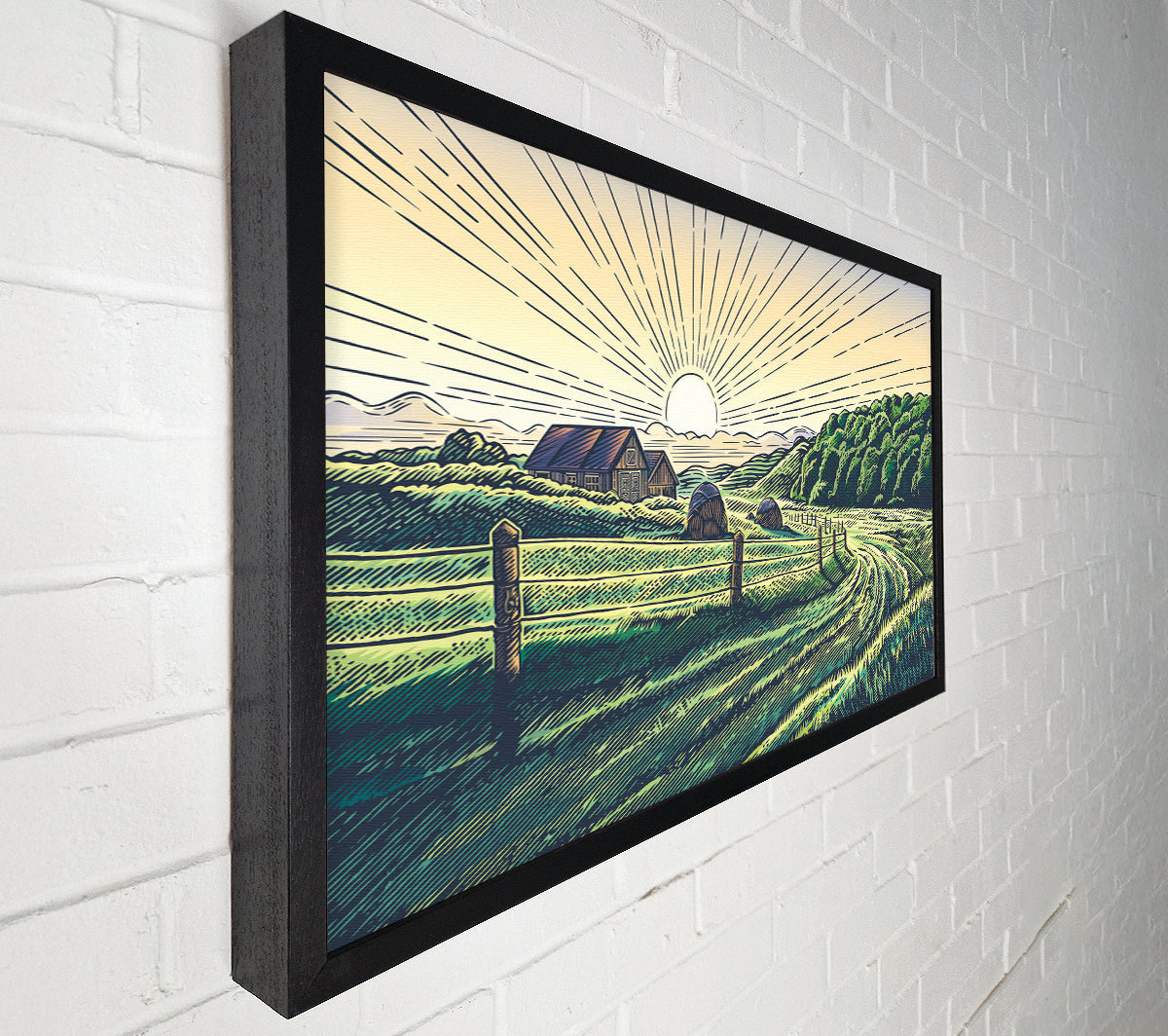Stunning Line Sun Canvas Wall Art