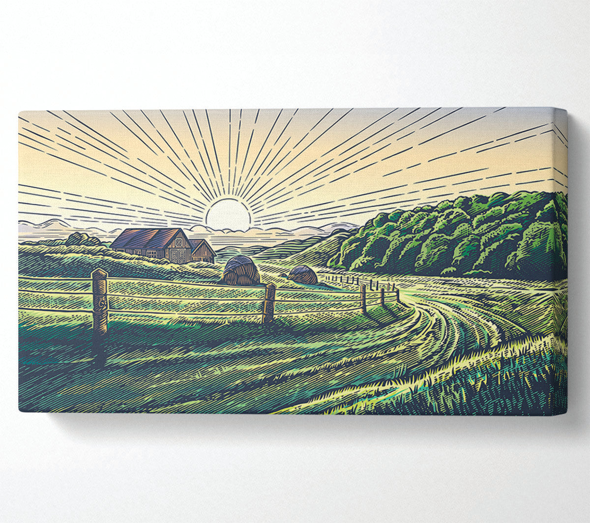 Stunning Line Sun Canvas Wall Art