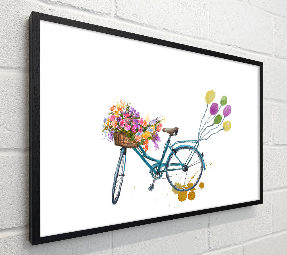 A Bike Pulling Balloons