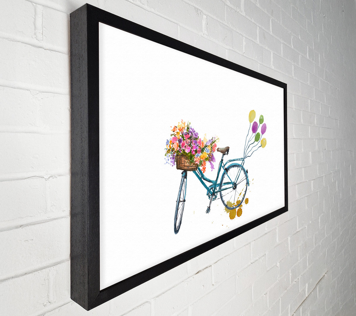A Bike Pulling Balloons Canvas Print