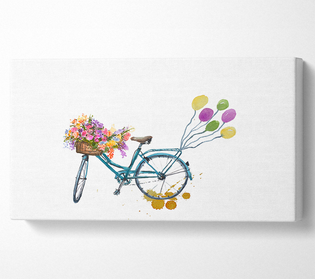 A Bike Pulling Balloons Canvas Print