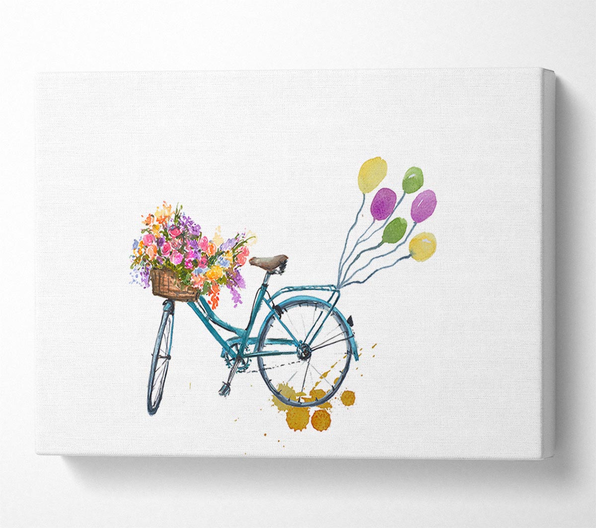 A Bike Pulling Balloons Canvas Print