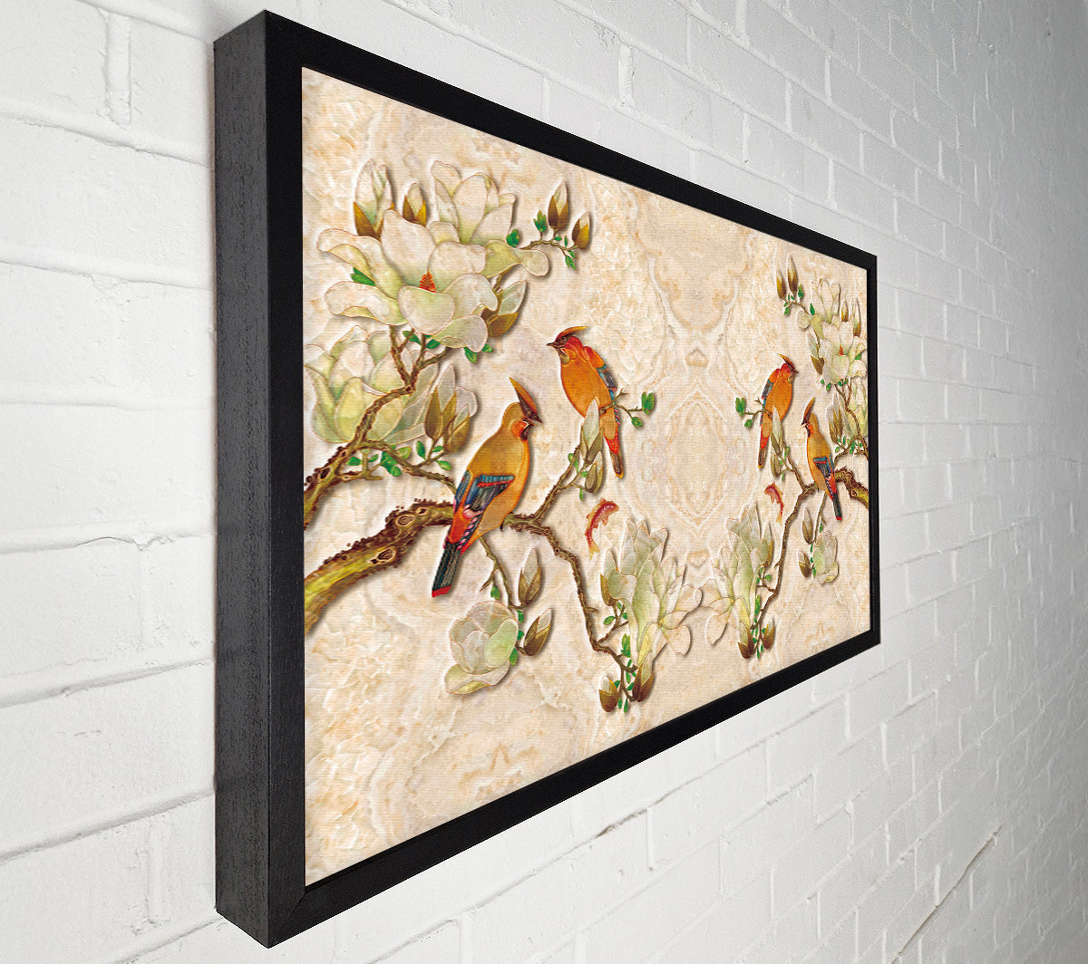 The Birds On The Branches Symmetry Canvas Wall Art