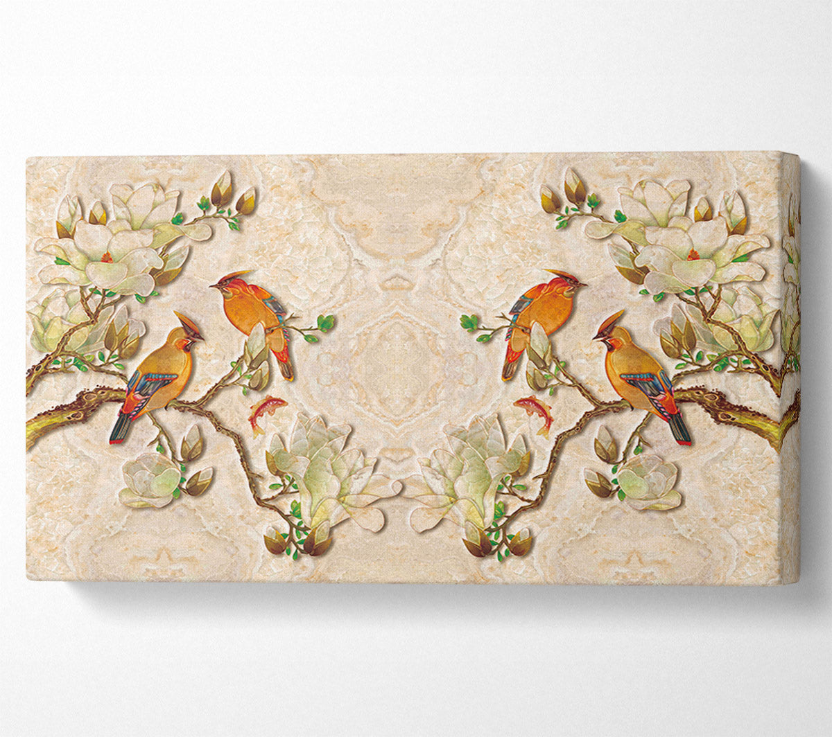 The Birds On The Branches Symmetry Canvas Wall Art