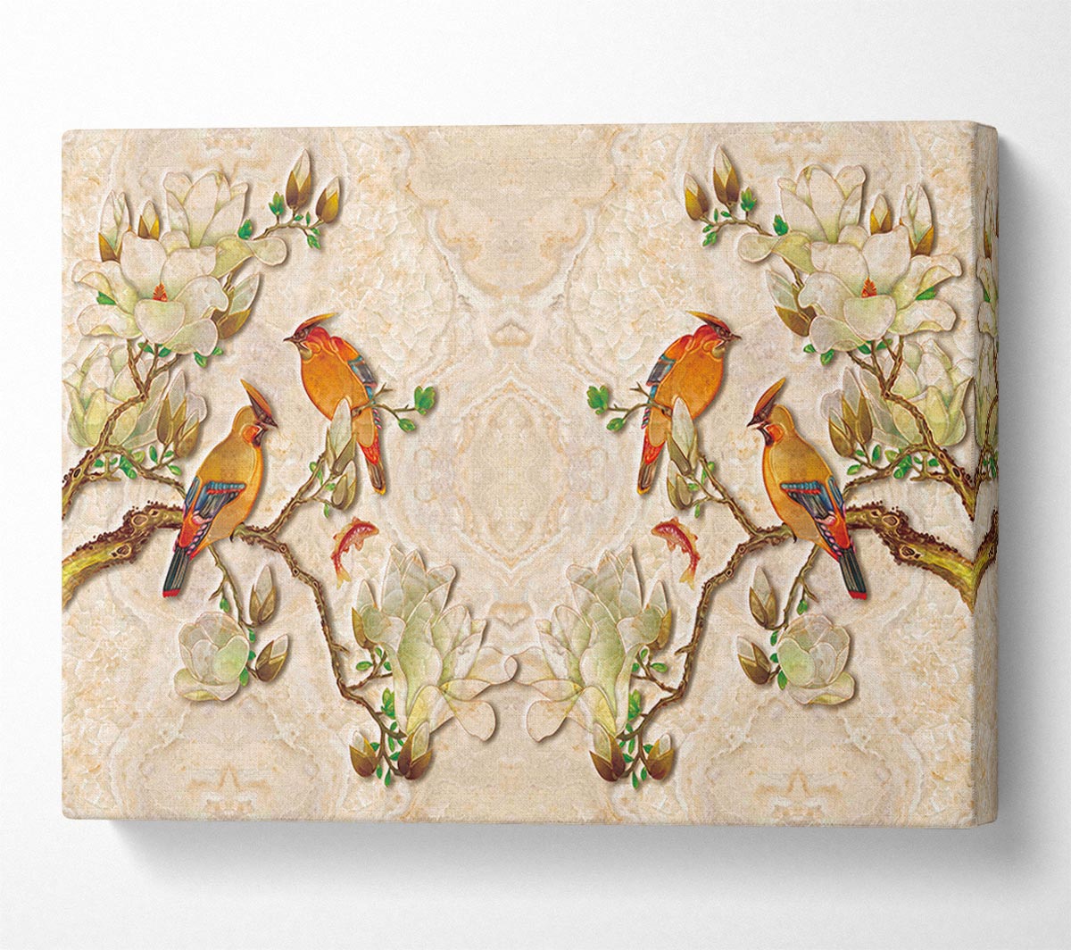 The Birds On The Branches Symmetry Canvas Wall Art