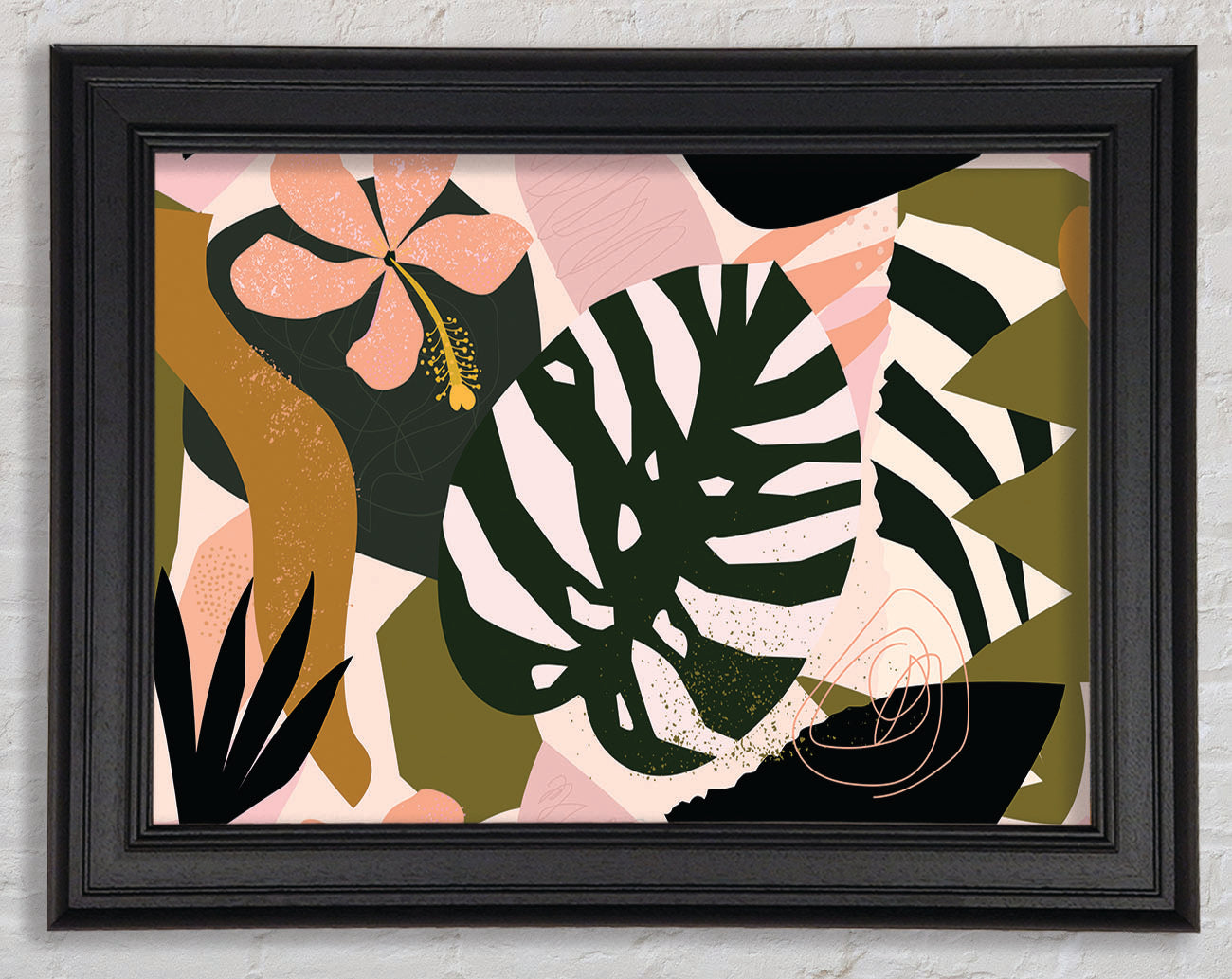 Swiss Cheese Plant Decor Framed Print
