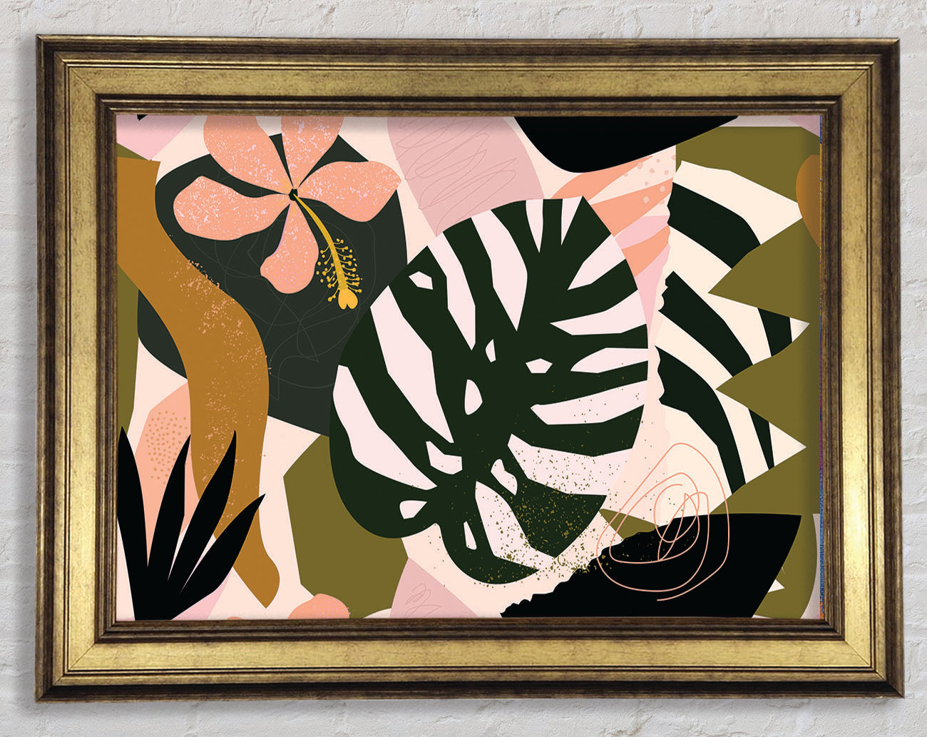 Swiss Cheese Plant Decor Framed Print