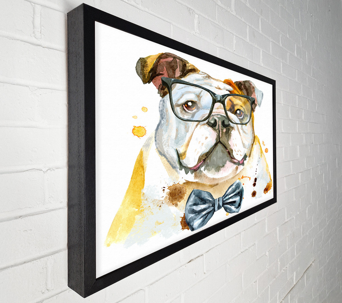 The Bulldog With Glasses Canvas Wall Art