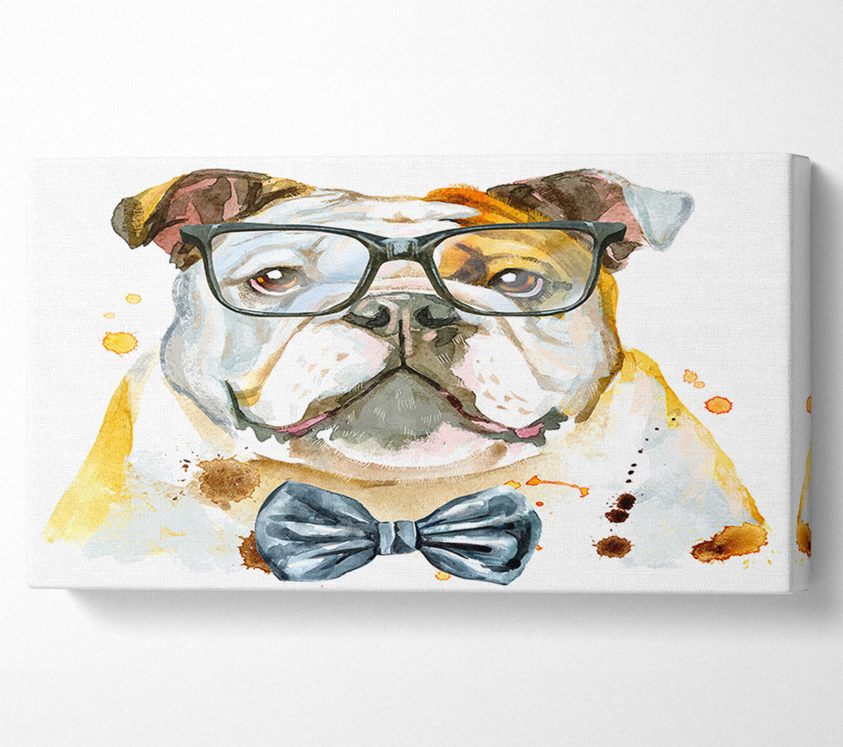 The Bulldog With Glasses Canvas Wall Art