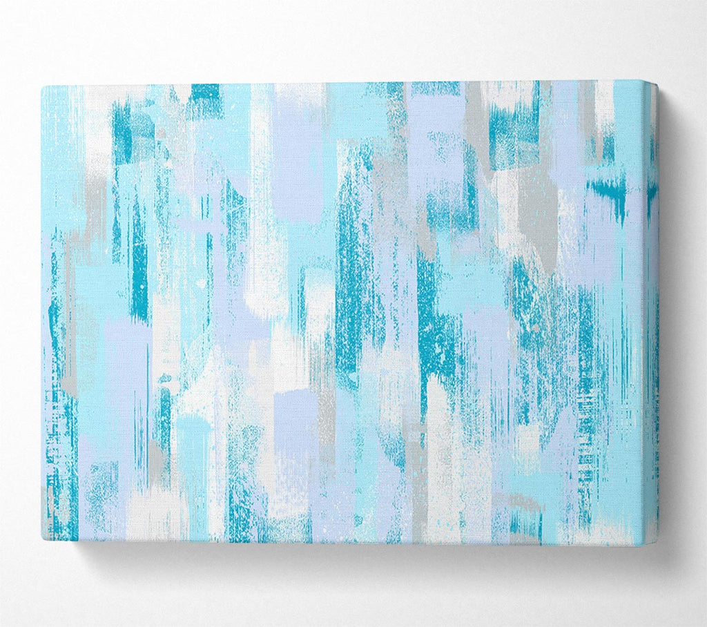 Winter Blue Vertical Paint Canvas Wall Art