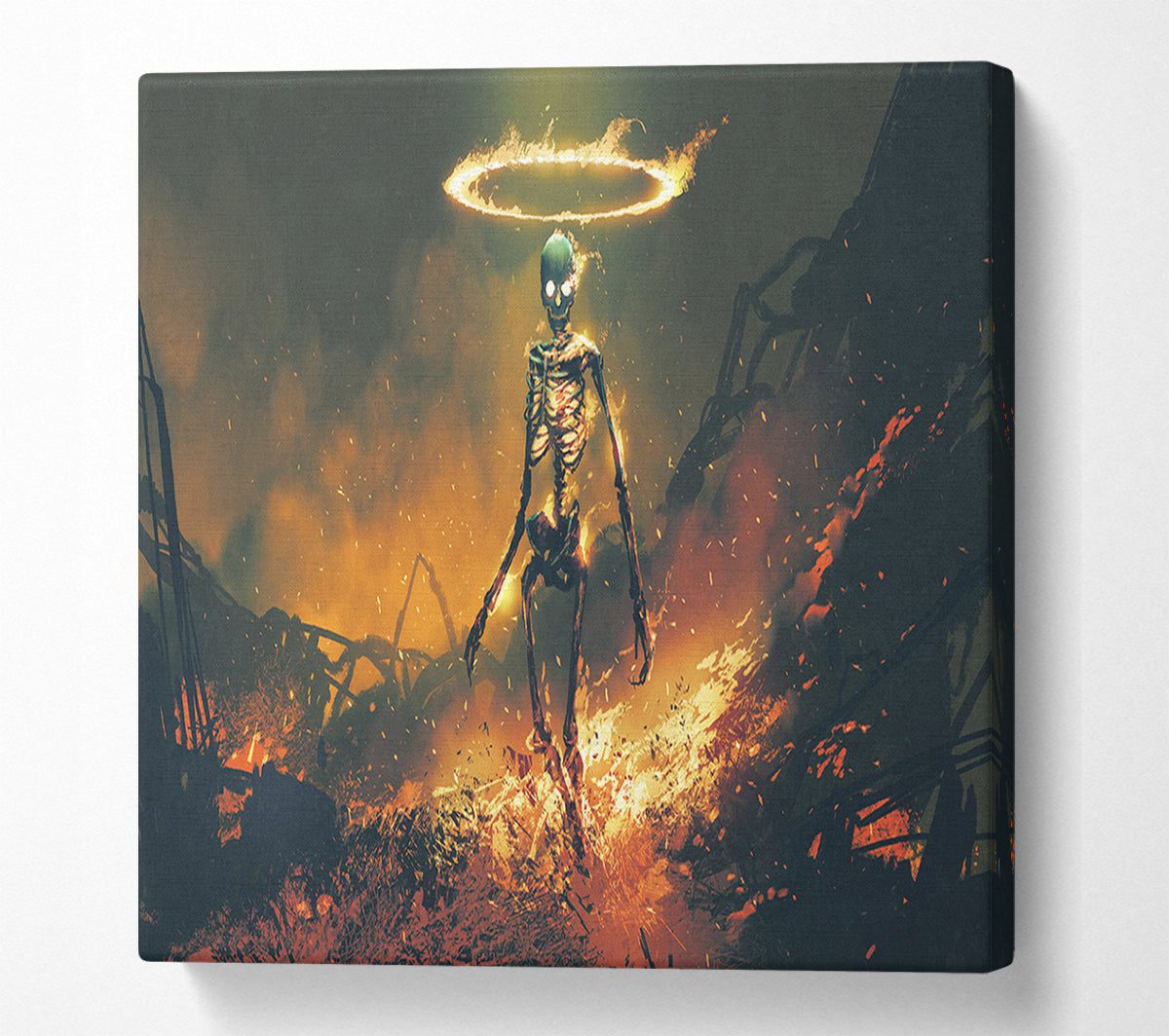The Skeleton Warrior Canvas Wall Art