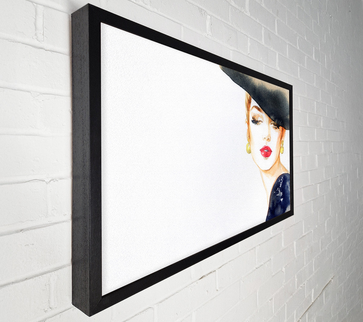 Woman In A Hat Beauty Canvas Wall Art