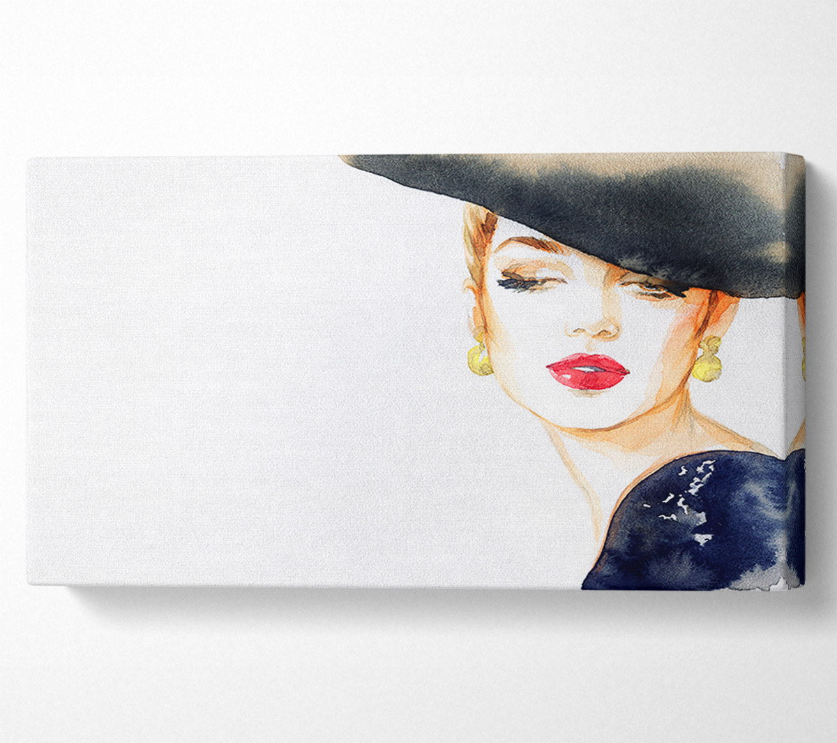 Woman In A Hat Beauty Canvas Wall Art