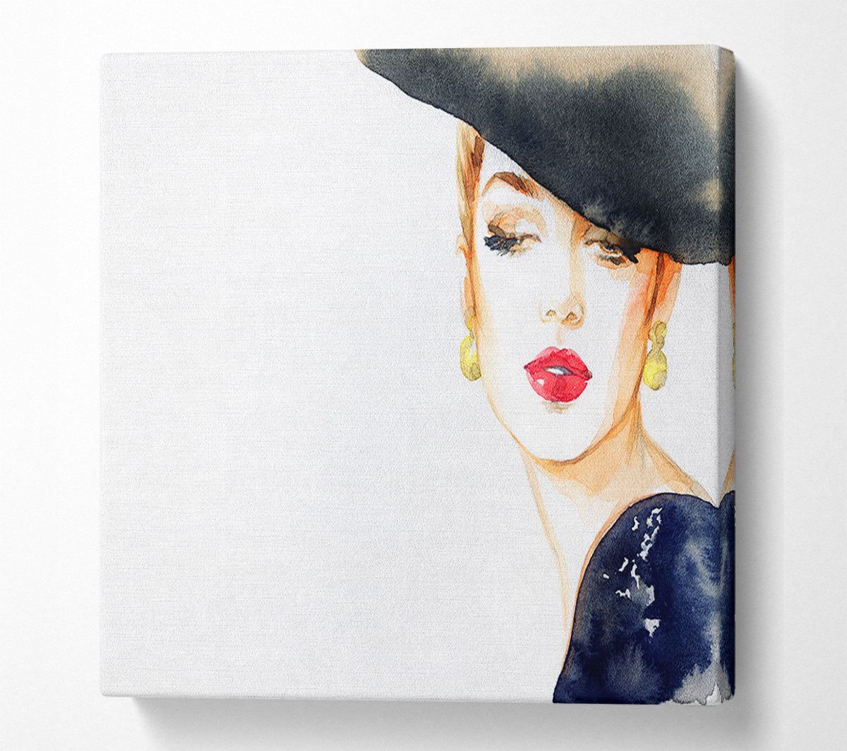 Woman In A Hat Beauty Canvas Wall Art