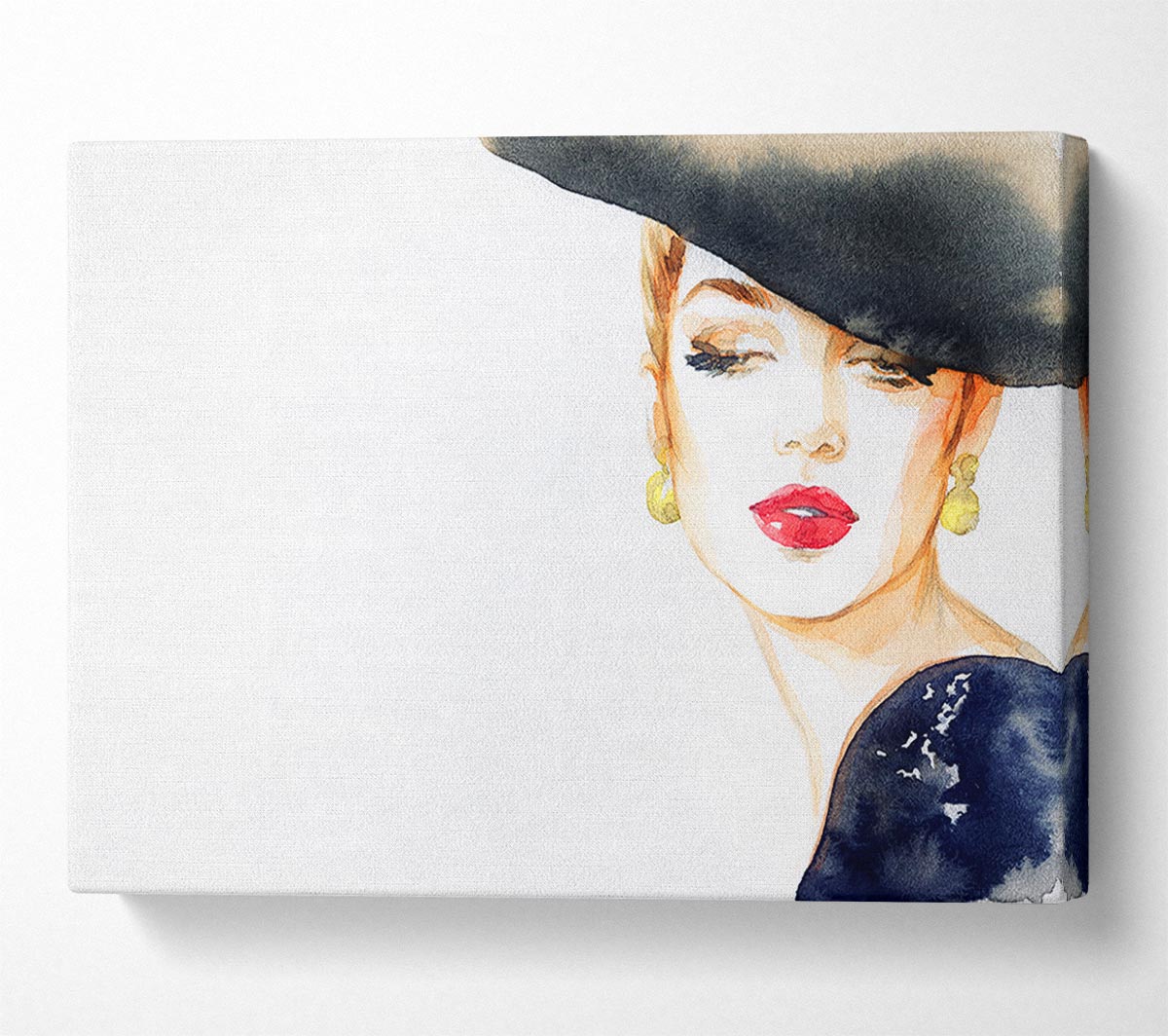 Woman In A Hat Beauty Canvas Wall Art