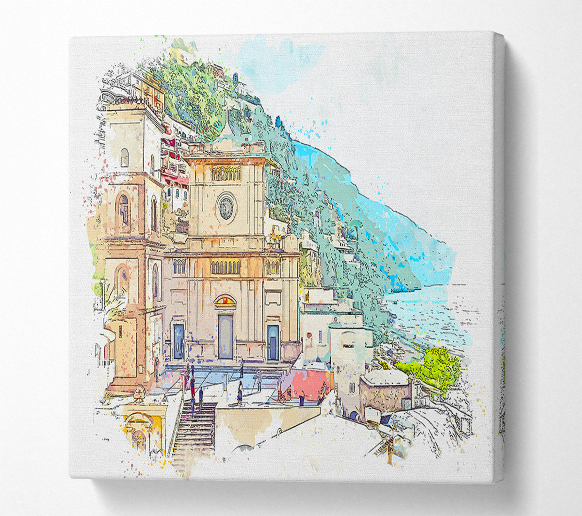 The Watercolour City Line Canvas Wall Art