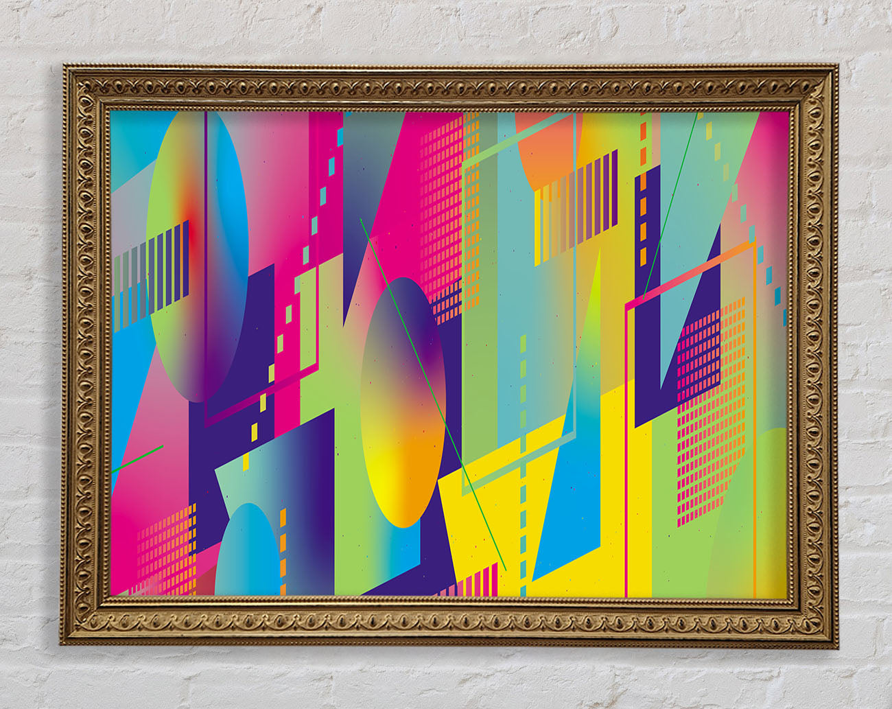 Abstract Triangles And Spheres Framed Print