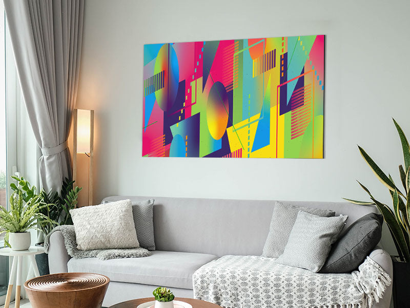 Abstract Triangles And Spheres Metal Print