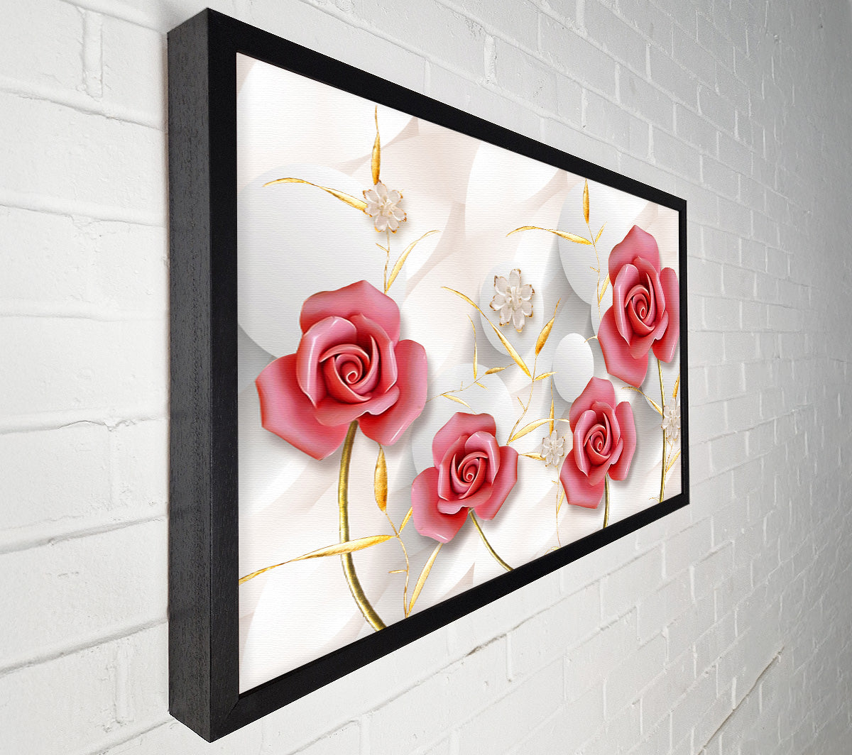 Pink Roses Pop Canvas Wall Art