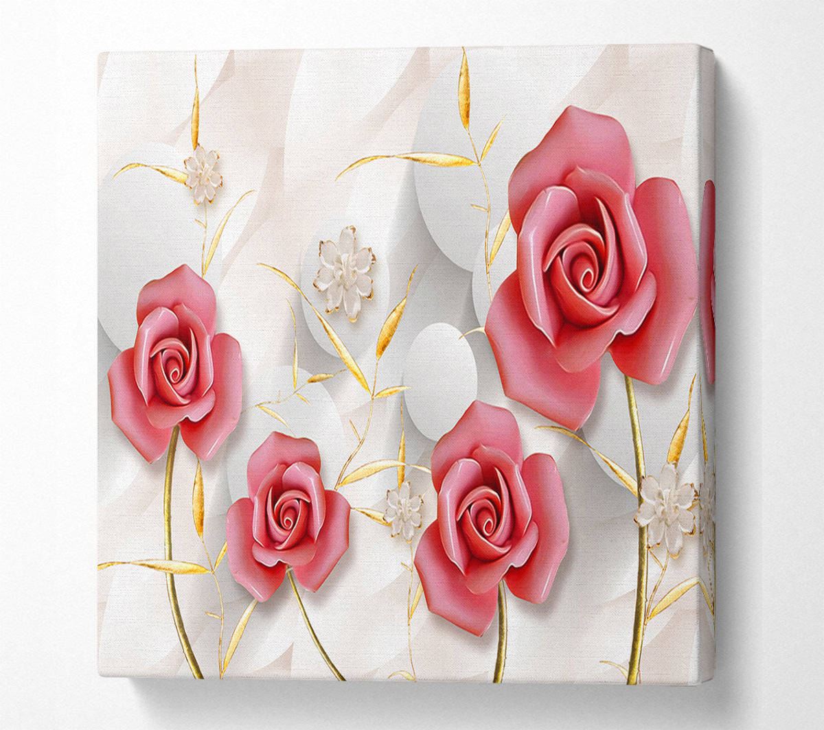 Pink Roses Pop Canvas Wall Art