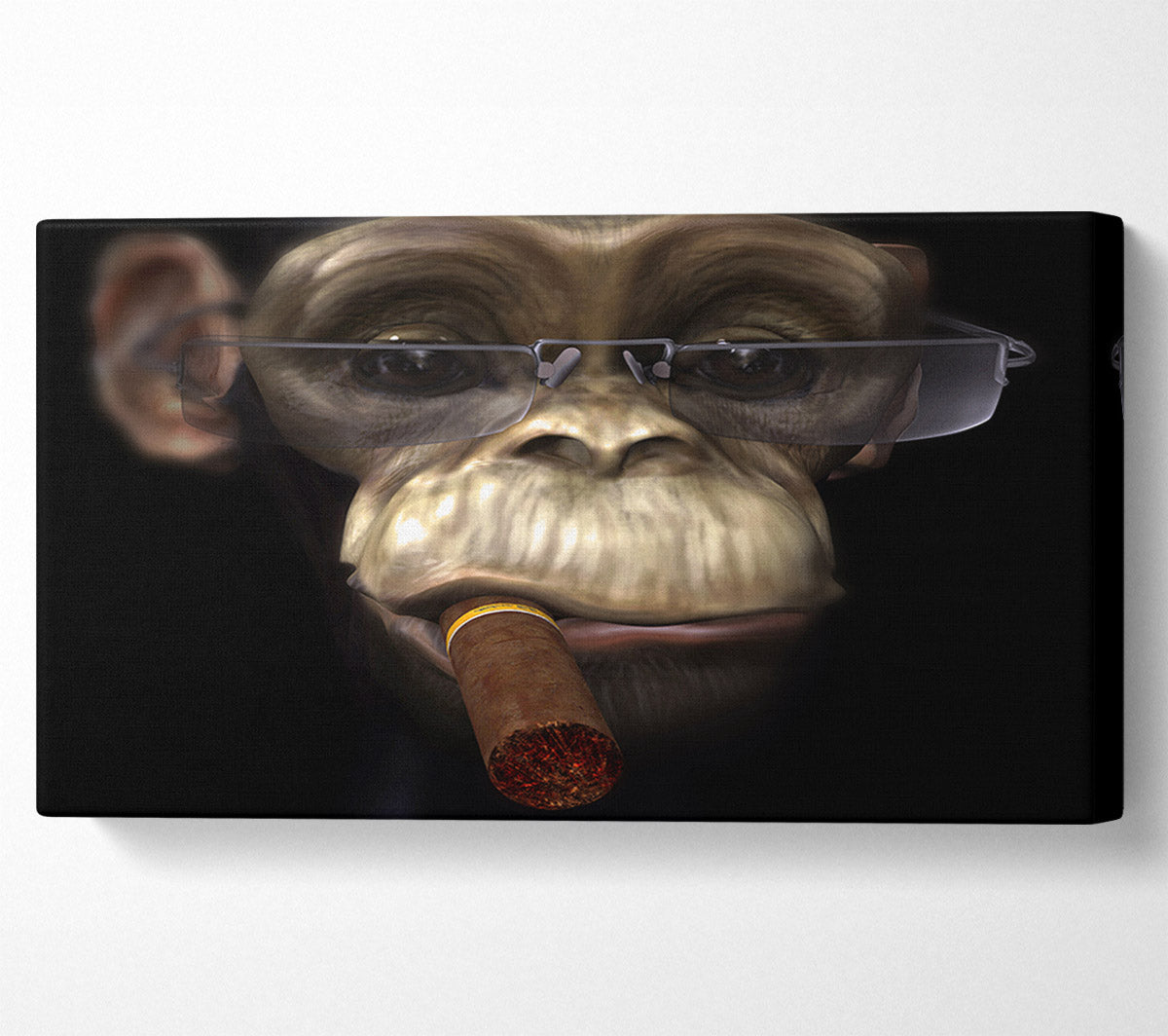 The Chimp Cigar Smoker Canvas Art
