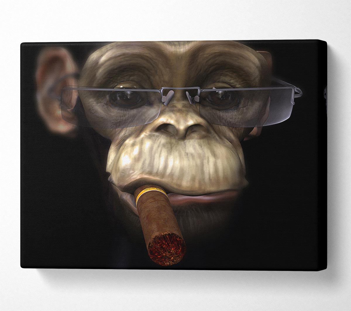 The Chimp Cigar Smoker Canvas Art