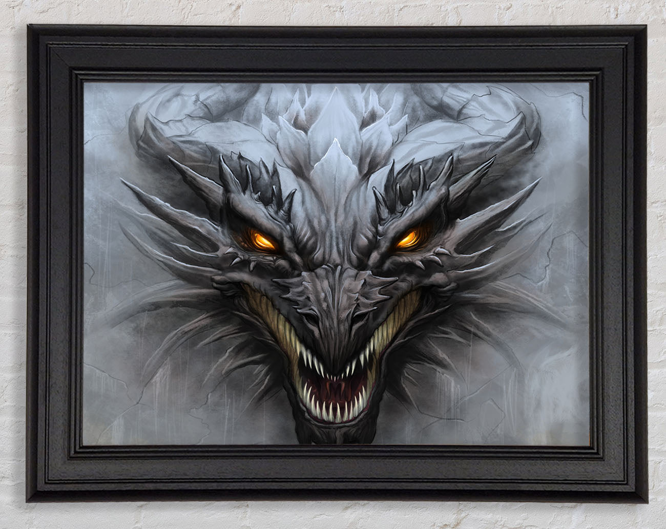 The Evil Dragon Face Framed Print