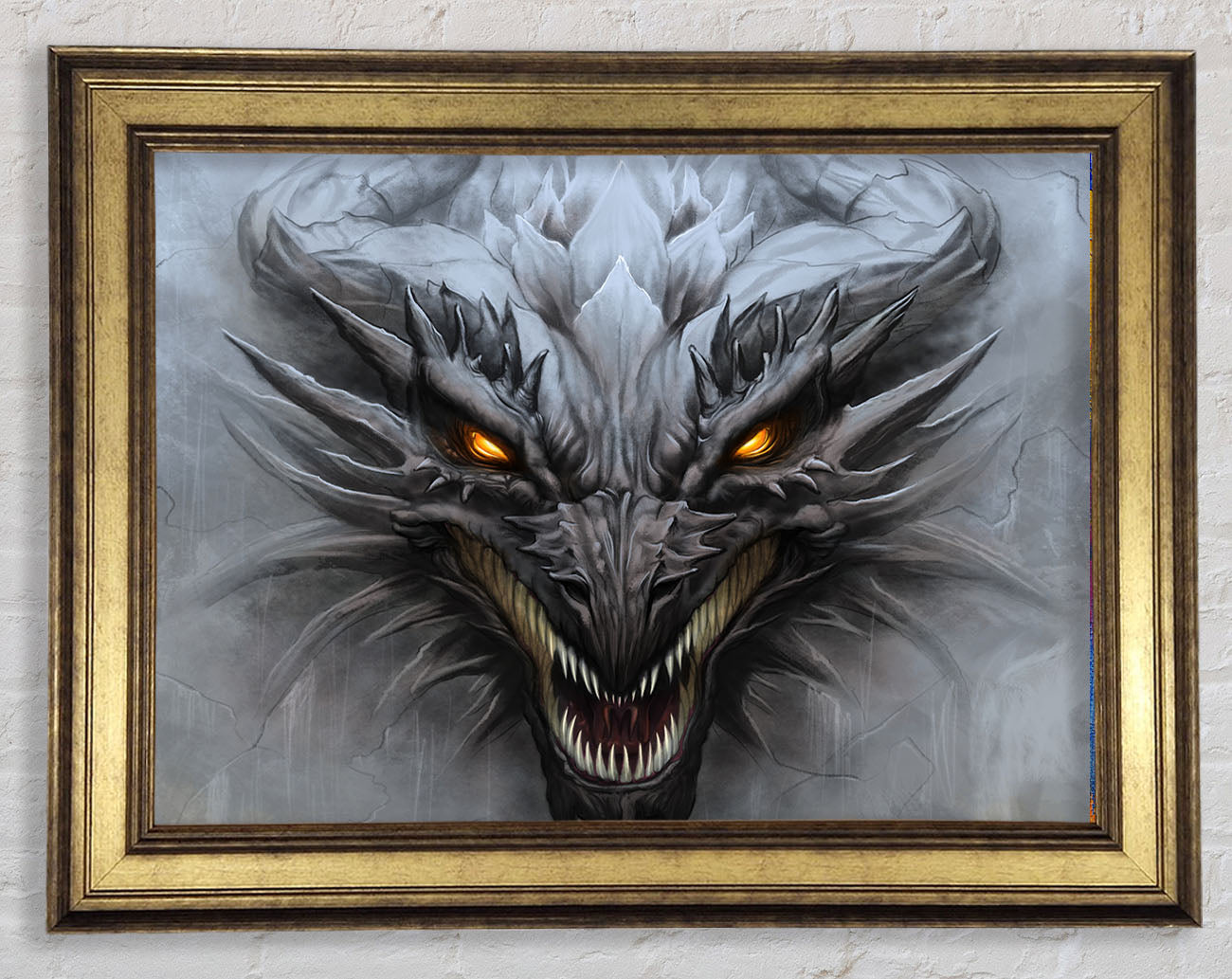 The Evil Dragon Face Framed Print