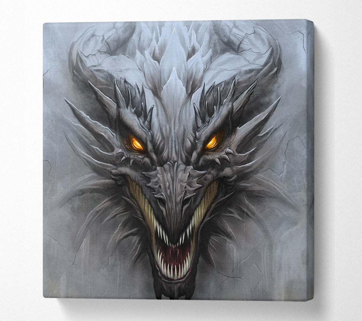 The Evil Dragon Face Canvas Wall Art