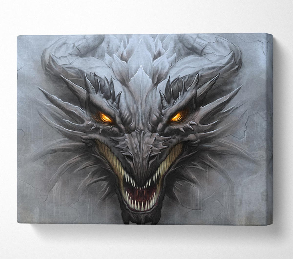 The Evil Dragon Face Canvas Wall Art