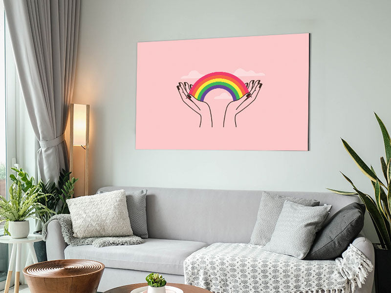 Rainbow In My Hands Metal Print