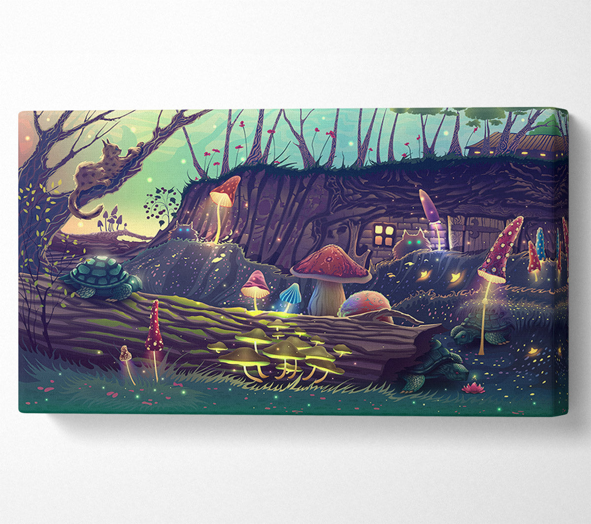 Toadstool Village Canvas Wall Art