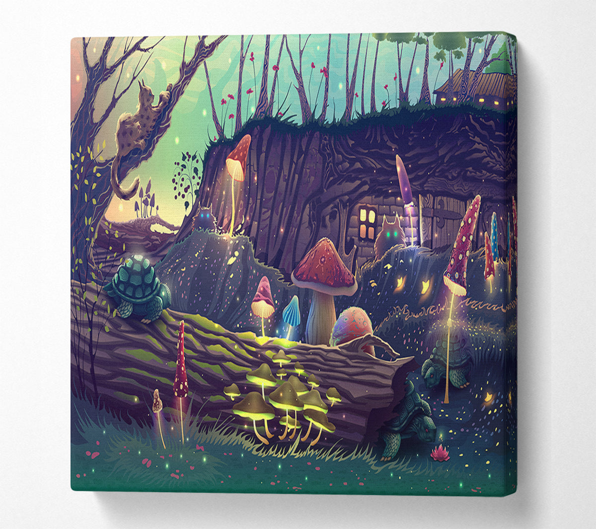 Toadstool Village Canvas Wall Art