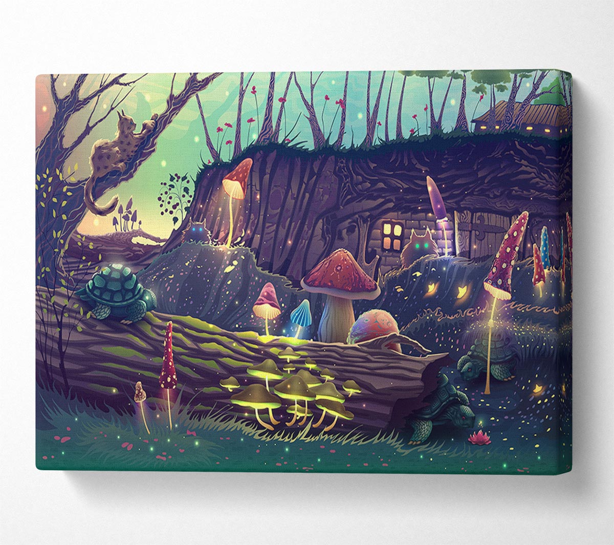 Toadstool Village Canvas Wall Art